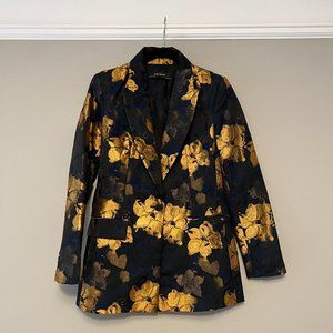 Women’s Zara Navy Blue & Gold Blazer